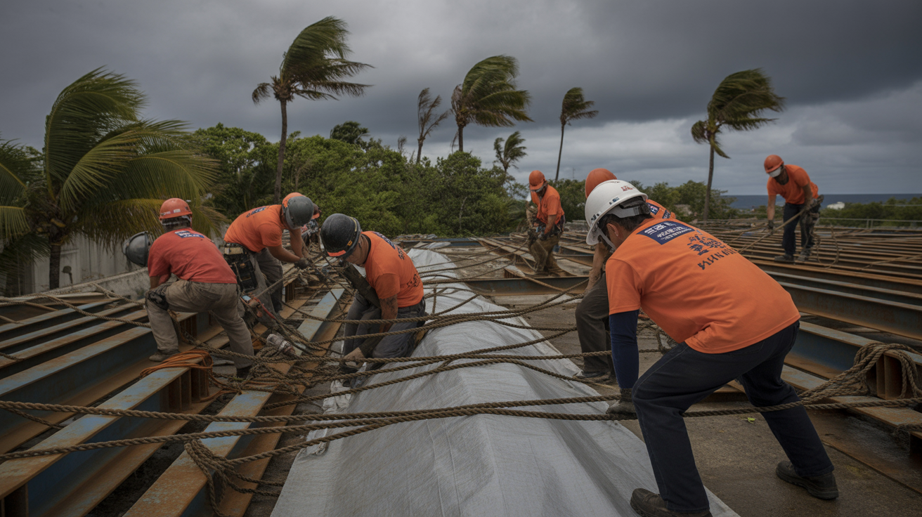 台風が多い沖縄で建設業が行う台風対策工事と進め方