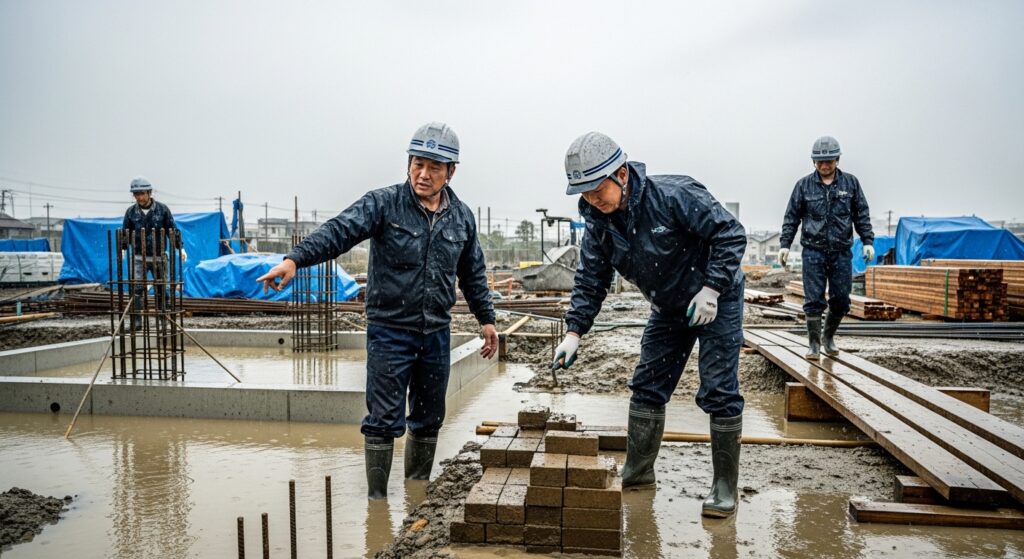 建設業の現場仕事で雨天時の働き方と収入への影響を解説